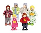 Hape Puppenfamilie Preisgekröntes Puppenfamilien-Set, einzigartiges Zubehör...