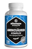 Aminosäuren Komplex hochdosiert & vegan, 120 Tabletten mit 8 essentiellen...