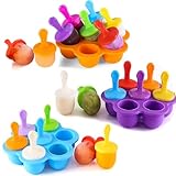 Eis am Stiel Silikon, 3 Stück Eisformen Silikon, Silikon Mini Eisformen,...