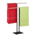 Relaxdays Handtuchständer, 2-armig, freistehend, HxBxT: 76x60x18 cm,...