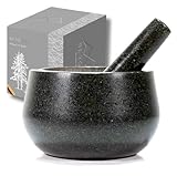 BERGART Mörser mit Stößel (Ø 13 cm) – Mörser und Stößel Set aus Granit...