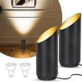 HUAEU LED Bodenstrahler – 6W Uplight Spot für Innenräume, Schwarz, Warmweiß...