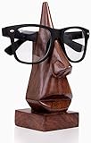 Ajuny Dekorativer handgefertigter Brillenhalter aus Holz in Nasenform,...