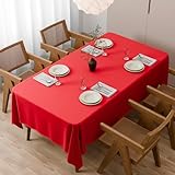 Zdada Rot Abwaschbar Tischdecken 110x180cm Rechteckig Polyester Tischdecke,...