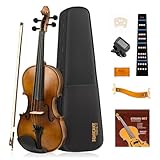 SONICAKE 4/4 Violine Geige für Erwachsene aus Massivholz Geigenset mit...