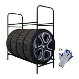 PROREGAL Reifenregal CARRERO HxBxT 106x106x46cm, bis zu 8 Reifen auf 2 Ebenen,...