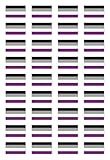 Aufkleber: 25x15 mm, 36 Stück - Flagge - Asexual/Asexuelle Pride - LGBTQ - für...