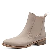 MARCO TOZZI Damen Chelsea Boots Flach zum Schlupfen, Braun (Taupe), 37 EU