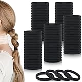 obeoby 100 Stück schwarze Haargummis, nahtlose Haargummis,...