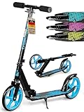 DAUM® Klappbarer Kickscooter (Blau), Höhenverstellbarer Scooter Kinder und...