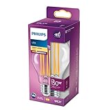 Philips LED Classic E27 Filament Lampe (150 W), LED Lampe mit warmweißem Licht,...