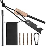 Survival Feuerstein, Outdoor Feuerstahl, Magnesium Feuerstarter Survival Set,...