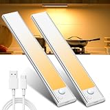 Unterbauleuchte Küche LED Schrankbeleuchtung Bewegungsmelder - Warmweiß Lampe...