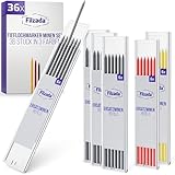Filzada® 36x Tieflochmarker Minen 2,8mm in grau, gelb, rot - robuste Bleistift...