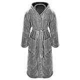 Gräfenstayn® Damen & Herren Kuschelfleece Bademantel mit Kapuze Größe S-XXXL...