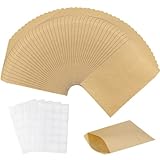 Carehabi - 150 Stück Kleine Braune Flachbeutel, Kleine Samentütchen Mini...