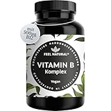 Vitamin B Komplex hochdosiert - 180 vegane Kapseln - Alle 8 B-Vitamine (B1, B2,...