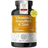 NATURE LOVE® Vitamin C Gepuffert & Zink – 180 Kapseln – hochdosiert 1000mg...