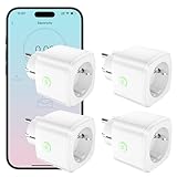 HBN Smart Steckdose mit Verbrauchsmessung, 4er Set Smart Home Wlan Steckdose mit...