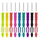 9 Stück Häkelnadeln Set, Ergonomische Häkelnadel, 2,0mm-6,0mm Häkelset, Soft...