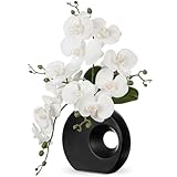 Kunstpflanze Orchideen mit Keramik Donut Vase Künstliche Blume Phalaenopsis...
