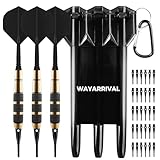 WayArrival Dartpfeile mit Kunststoffspitze und Brass Barrel - 18g Messing Darts...