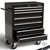 Arebos Werkstattwagen 7 Schubfächer | Werkzeugwagen zentral abschließbar inkl....