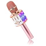 BONAOK 4 in 1 Drahtlos Tragbare Karaoke Mikrofon Lautsprecher,LED, Kinder, Heim...