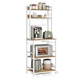 VASAGLE Küchenregal, Standregal mit Steckdosen, Mikrowellen-Regal, mit...