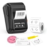 SUPVAN T50M Pro Bluetooth Etikettendrucker mit Etiketten, Breite wasserfeste...