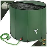 tectake® Regenwassertank für Garten und Camping, Tonne faltbar, Regentonne mit...