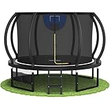 Devoko Outdoor Trampolin mit Basketballkorb & Sicherheitsnetz - 150 kg...