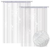 2 Stück 100 x 200 cm Fadenvorhang Set, Fliegen Vorhang Fadengardine Glitzer,...