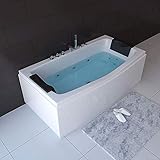 HOME DELUXE - Whirlpool Badewanne - NOOR - weiß mit Handbrause und Massage -...