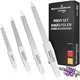 SCHWERTKRONE ® 4er Set Saphir-Nagelfeilen [MADE IN SOLINGEN - GERMANY] -...