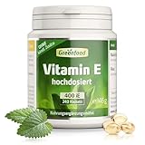 Vitamin E, hochdosiert, 400 iE - 240 Kapseln (Softgel). Hochwertiges Tocopherol...
