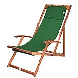 Casaria® Sonnenliege Holz Wetterfest Klappbar Verstellbar 160kg Belastbar...