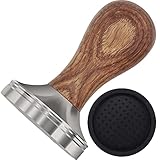 LEUOVE Kaffee Tamper 58mm, Espresso Stamper Set Edelstahl Base Holzgriff mit...