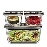 CASO VacuBoxx Eco-Set - 3 Vakuumbehälter aus Borosilikatglas, BPA-Frei, inkl....
