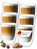 LAPRESO® Latte Macchiato Gläser doppelwandig 6er Set 350ml - Doppelwandige...
