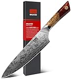 SHAN ZU Damast Küchenmesser Kochmesser, Japanisches Kochmesser aus...