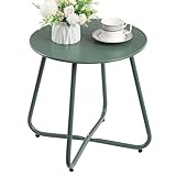 HollyHOME Beistelltisch Outdoor Balkontisch Klein Gartentisch Rund Beistelltisch...