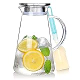 SUSTEAS 2.0 Liter 70 Unzen Glas Krug karaffe mit Deckel Eistee Krug Wasserkrug...