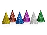 Partyhüte Hologramm 20er Set Glitzer Effekt 16cm Party Hütchen Partyhut...