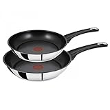 Tefal Jamie Oliver 2 Stück Edelstahl Bratpfannen 20 cm und 26 cm,...