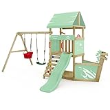 Wickey Spielturm DinkyHouse Piratenschiff - pastellgrüne Rutsche & Plane -...