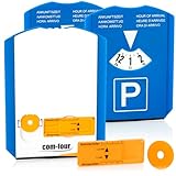 com-four® 3X Parkscheibe mit Eiskratzer, Gummilippe und Einkaufswagenchip und...