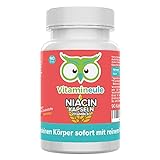 Niacin Kapseln hochdosiert & vegan - flush free - 500mg reines Vitamin B3...