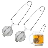 2 Stück Teezange für Losen Tee, Teezangen aus Rostfreiem Edelstahl, Tee Ei...