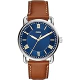 Fossil Copeland Herrenuhr, Quarz-Dreizeigerwerk mit Lederarmband
